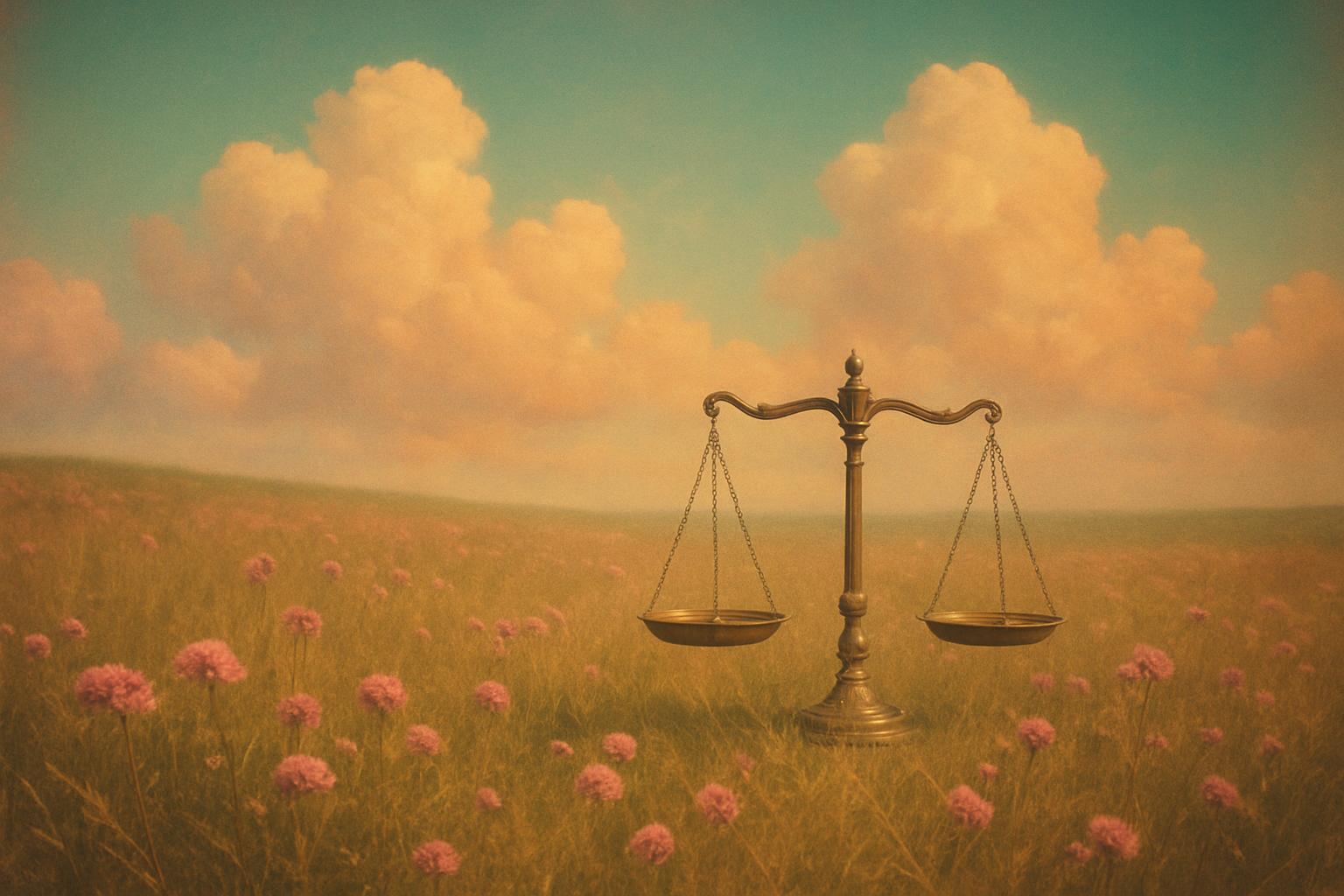 Abstract space-meets-nature illustration for Painting contractors that track the wrong thing in place of quoted-versus-actual job cost in pastel teal, coral, and peach tones