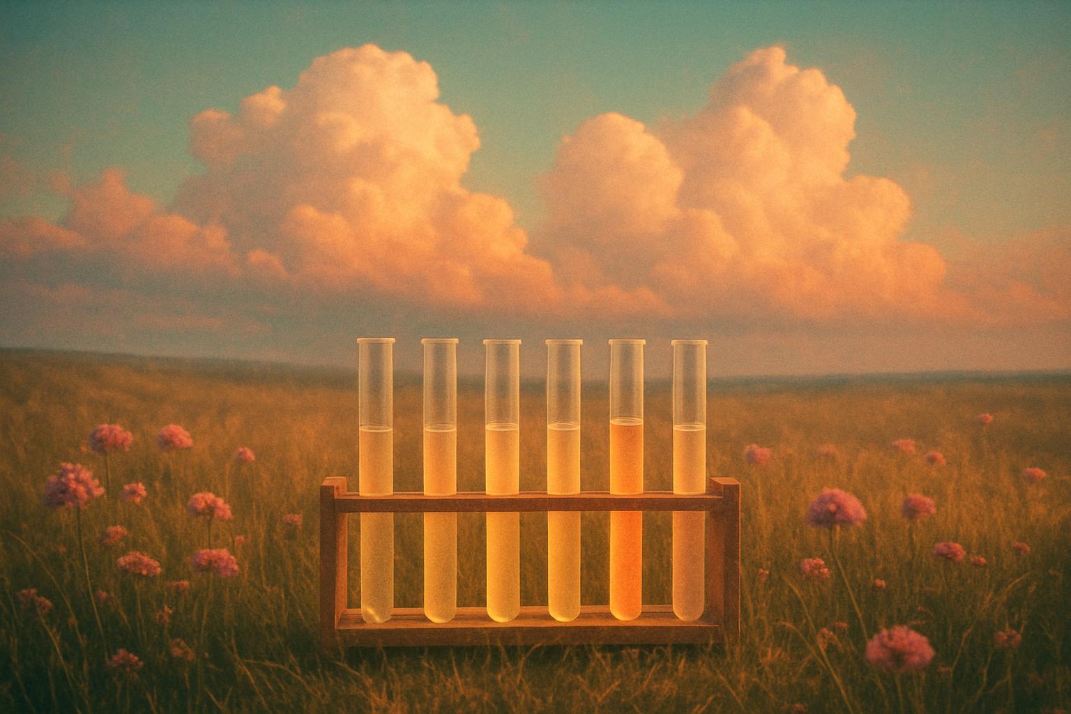 Abstract space-meets-nature illustration for How a cosmetics e-commerce brand starts tracking stockouts and availability, and what it shows first in pastel teal, coral, and peach tones