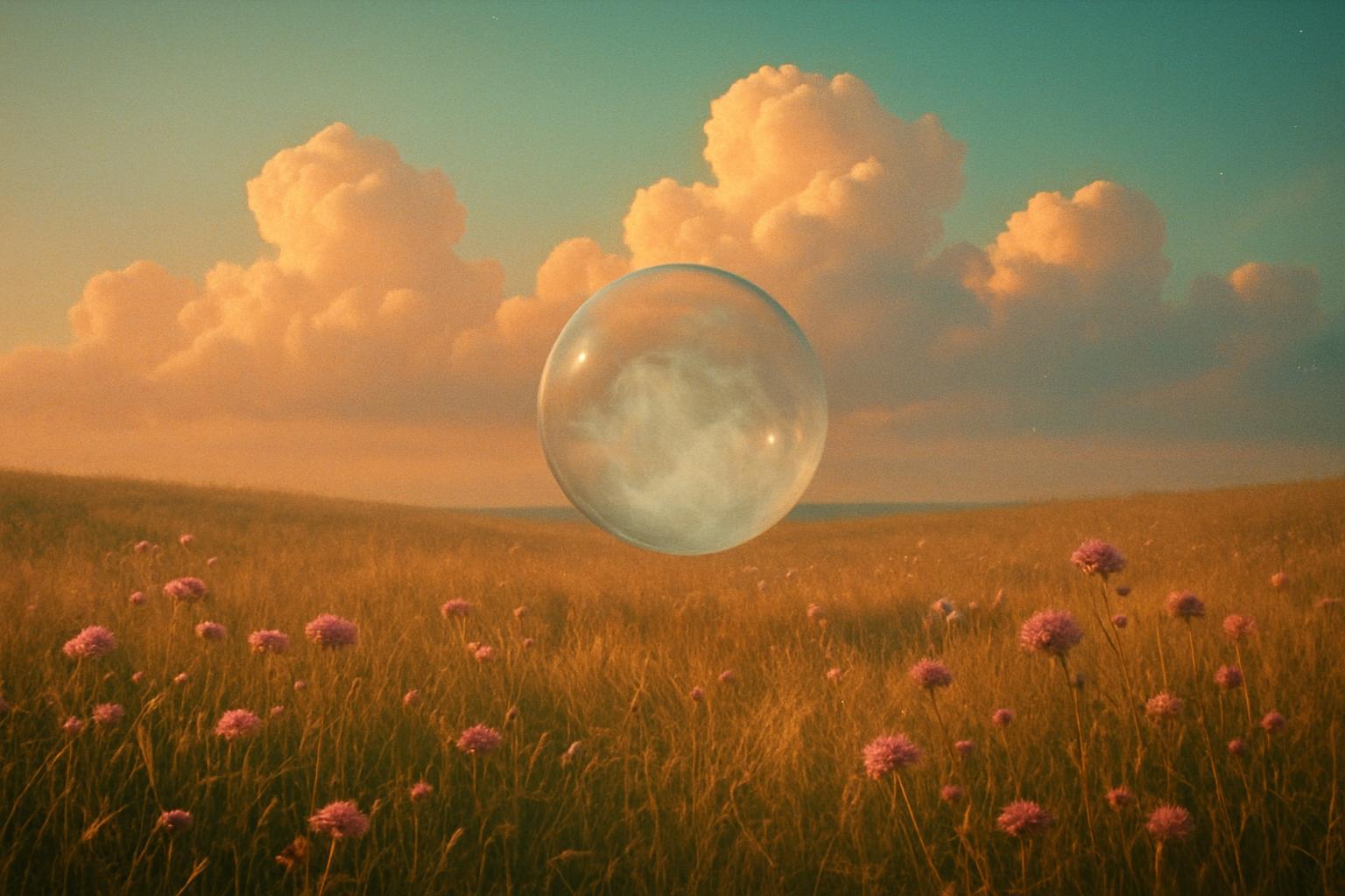 Abstract space-meets-nature illustration for The smallest version of recall and follow-up adherence that works in an audiology practice in pastel teal, coral, and peach tones